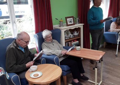Residents enjoying a Church service at Abbotsleigh Care Home