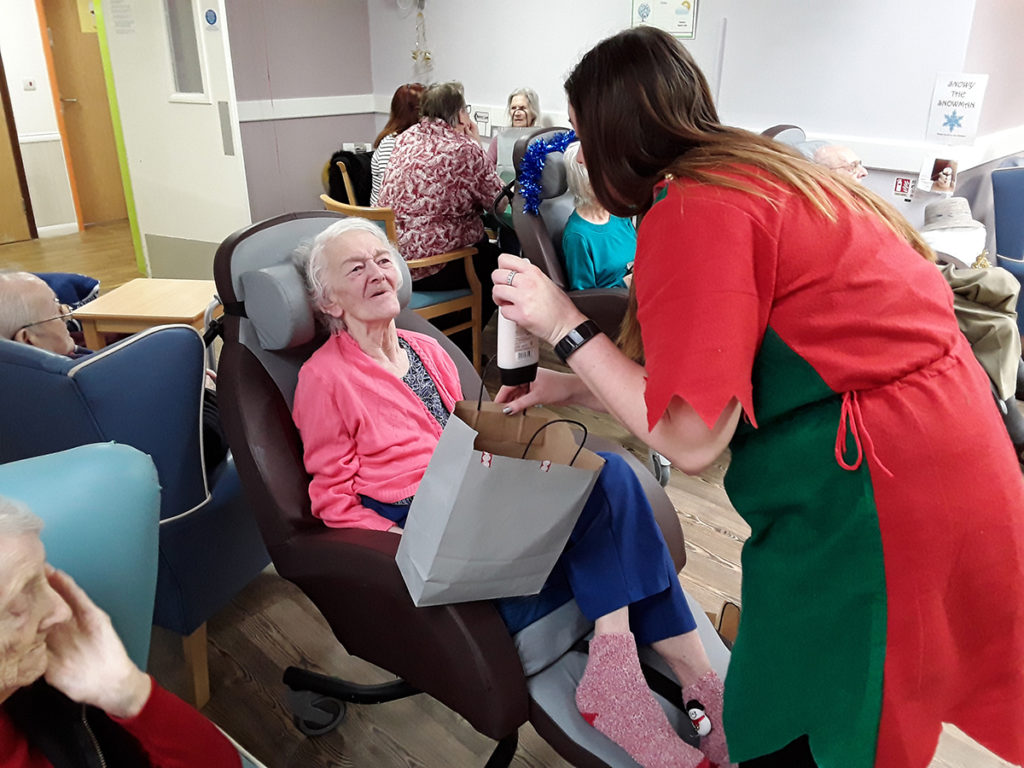 Poppy the Christmas Elf at Abbotsleigh Care Home