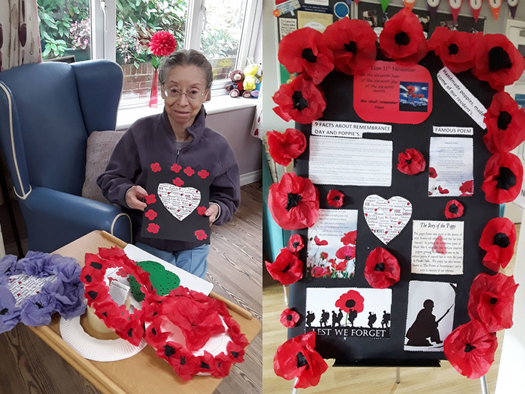 Poppy Appeal crafts and displays at Abbotsleigh Care Home