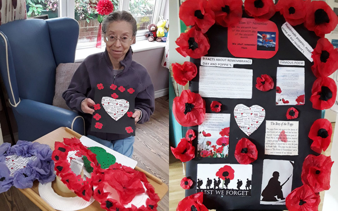 Poppy Appeal crafts at Abbotsleigh Care Home