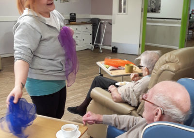 Residents engaging with an instructor from the The Right Step Dance Company