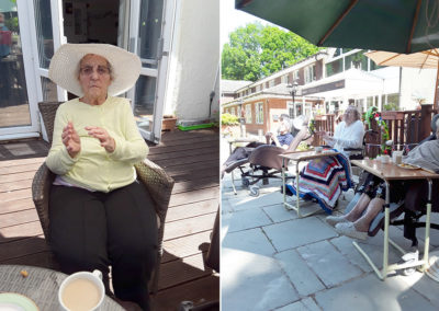 Abbotsleigh Care Home residents enjoying a musical performance outside their Home