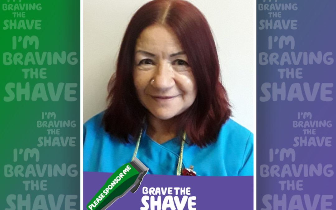Tracey Hampton at Abbotsleigh Care Home is braving the shave