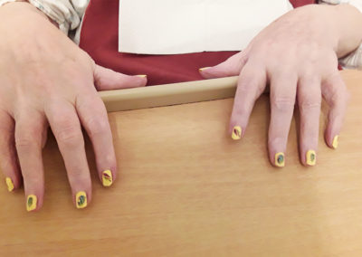 Colourful manicured nails