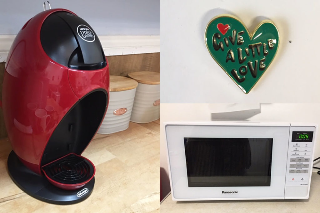 A coffee machine, microwave and 'Give a Little Love' page donated to staff at Abbotsleigh Care Home