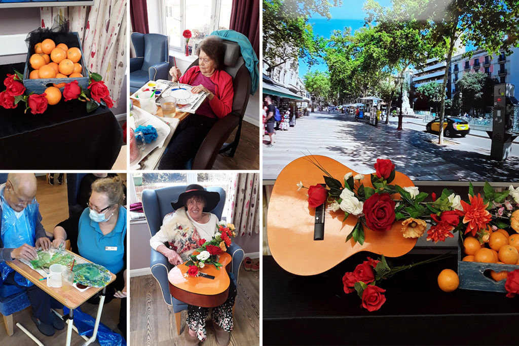 Abbotsleigh Care Home residents enjoying music and crafts for Spanish Day