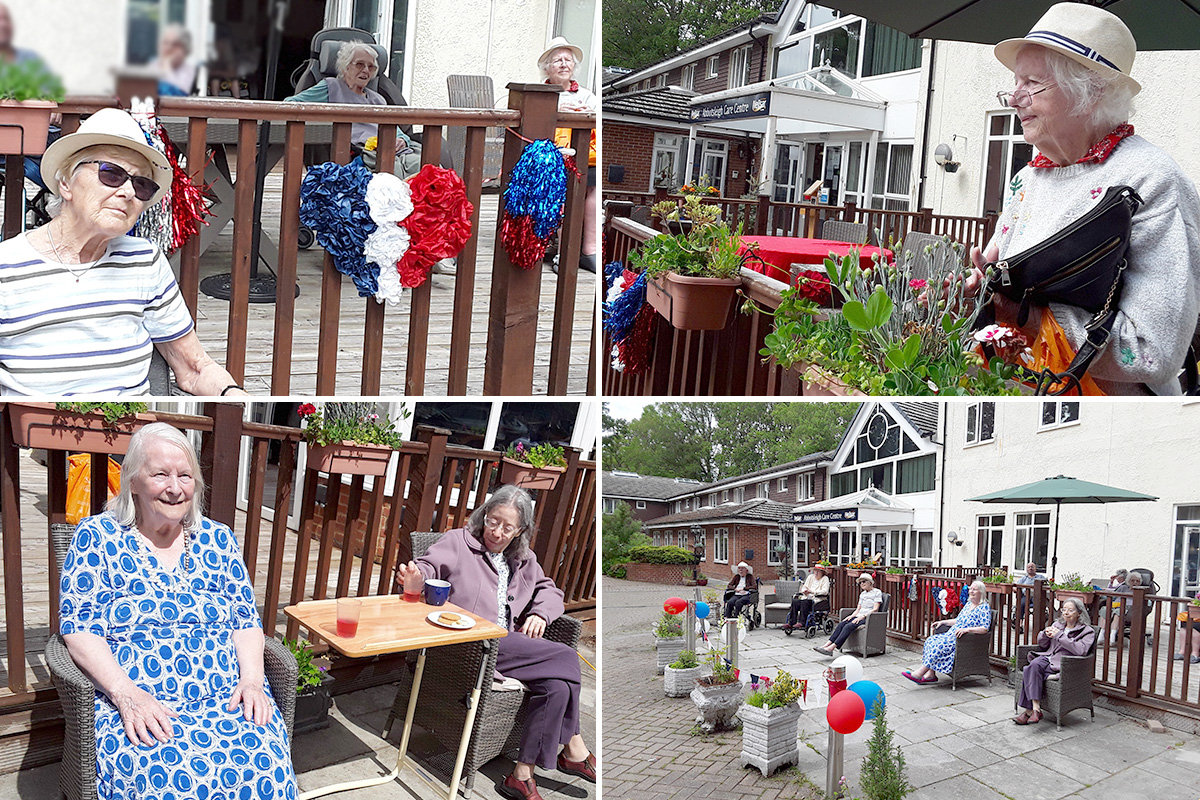 Residents enjoying live music out the front of Abbotsleigh Care Home