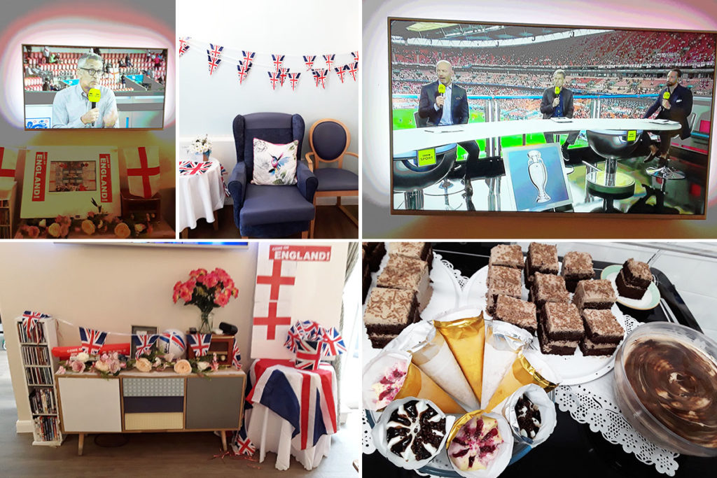Enjoying Euro 2020 and World Chocolate Day at Abbotsleigh Care Home