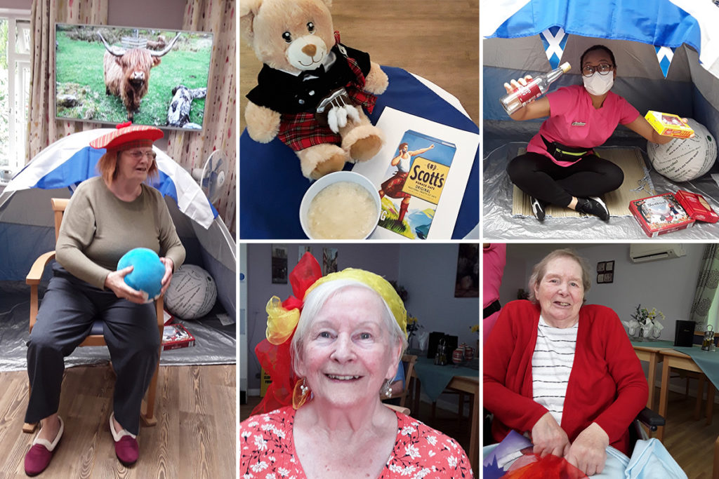 Abbotsleigh Care Home residents spending a virtual camping day in Scotland
