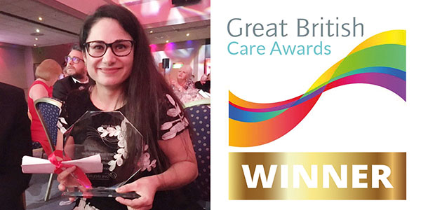 Senior Care Assistant Simona Moise wins ‘Care Home Worker’ award at The Great British Care Awards 2019
