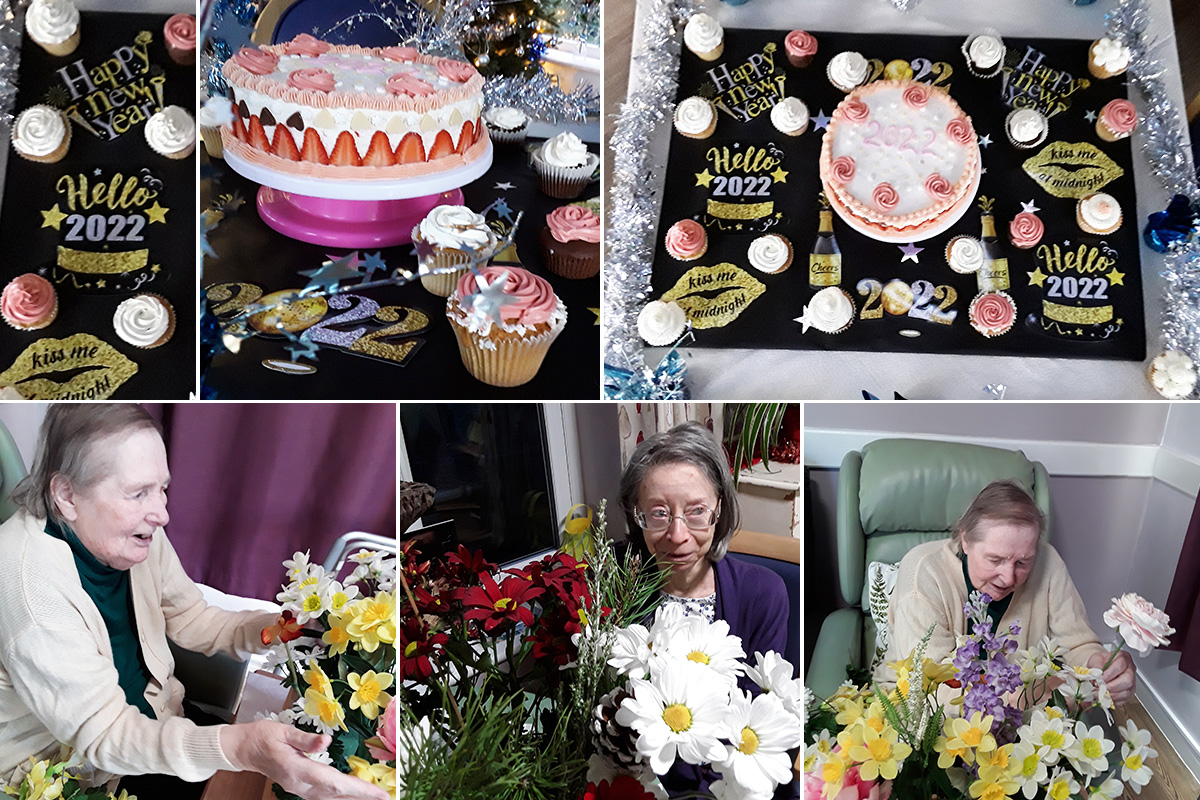 New Year sweet treats and flower arranging at Abbotsleigh Care Home