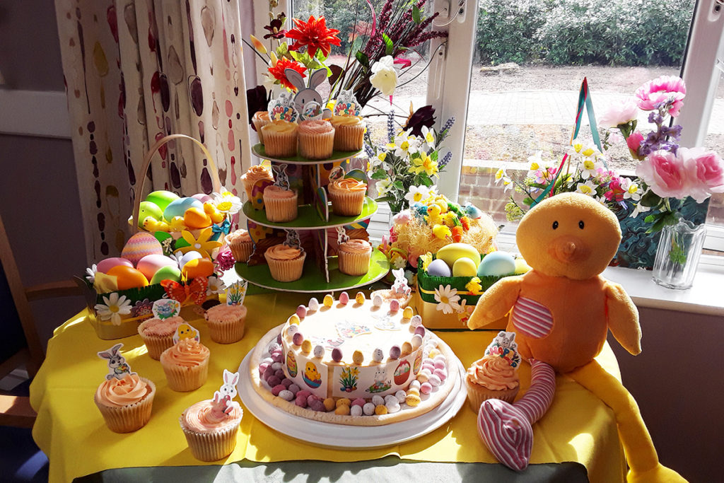 Easter table spread at Abbotsleigh Care Home