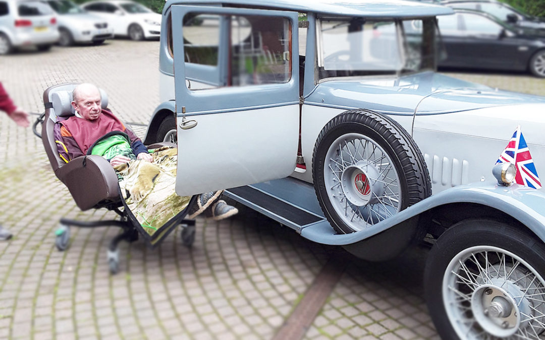 Beautiful vintage car and celebrating our staff at Abbotsleigh Care Home