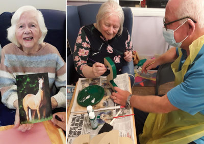 Abbotsleigh Care Home residents enjoying some arts an crafts