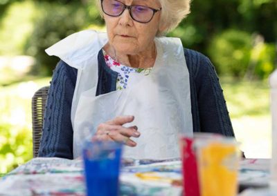 Our ladies at Abbotsleigh Care Home enjoying some creative painting and fresh air in the garden