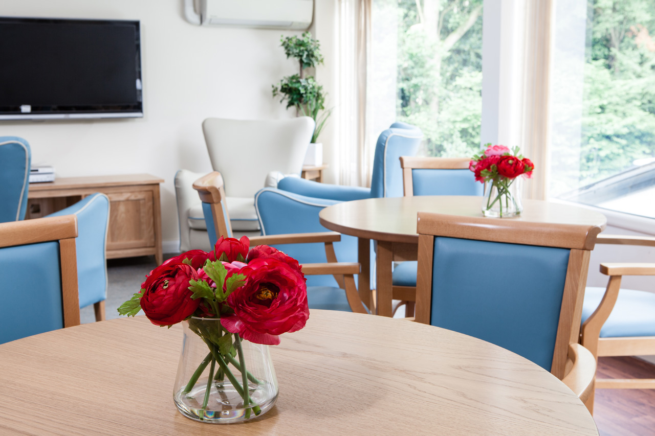 An alternative Dining Area in the Atrium area – upstairs in Abbotsleigh Care Home