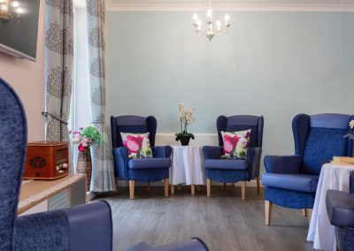Downstairs lounge area at Abbotsleigh Care Home