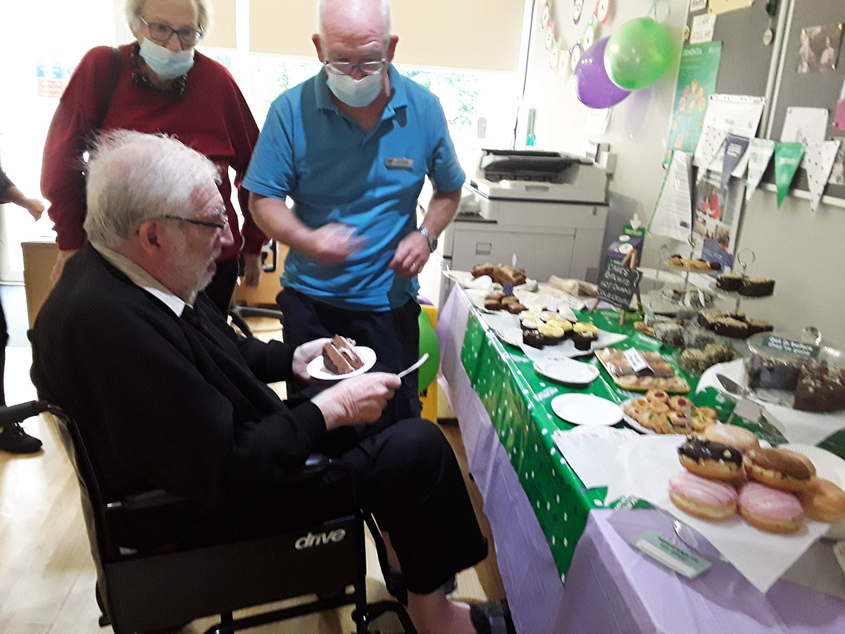 Macmillan Coffee Morning cake table at Abbotsleigh Care Home