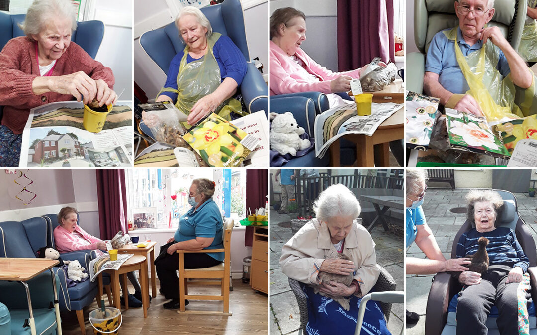 Abbotsleigh Care Home residents get busy planting spring bulbs