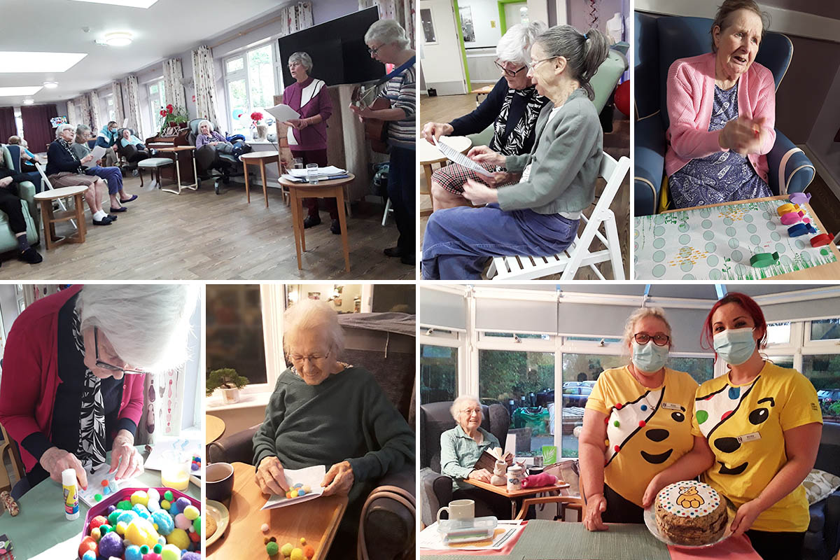 Abbotsleigh Care Home residents enjoy sharing music and celebrating Pudsey Bear