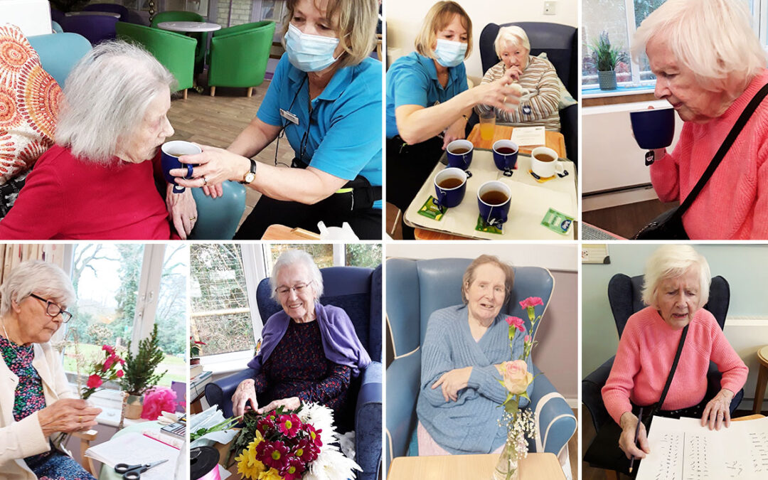 Tea tasting and flowers at Abbotsleigh Care Home