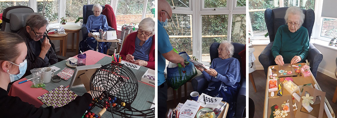 Bingo fun and flower crafts at Abbotsleigh Care Home
