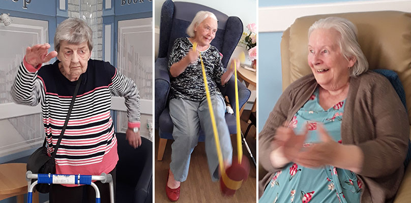 Residents exercising at Abbotsleigh Care Home