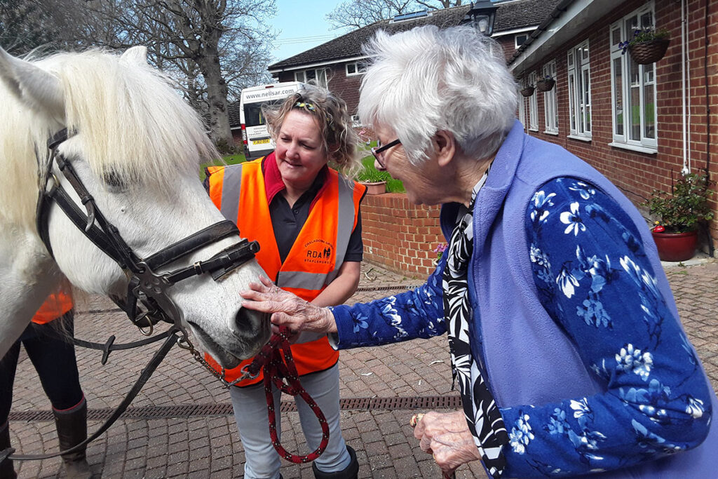 Riding for the Disabled visit Abbotsleigh Care Home residents