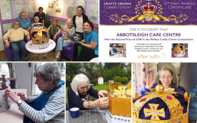 Abbotsleigh Care Home residents and staff receiving their Crafty Crown prize