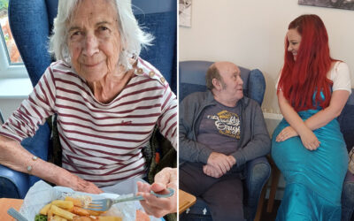 Fish and chips with a mermaid at Abbotsleigh Care Home