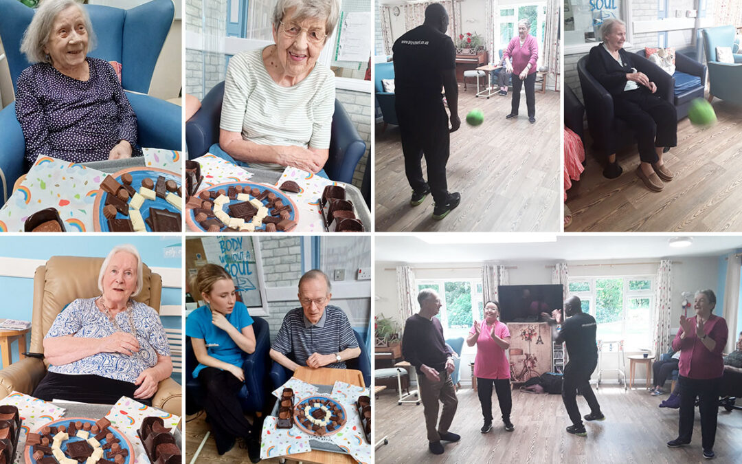Chocolate treats and G Fitness at Abbotsleigh Care Home