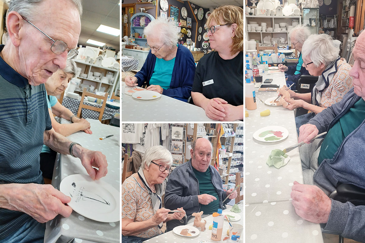 Pottery painting outing at Abbotsleigh Care Home