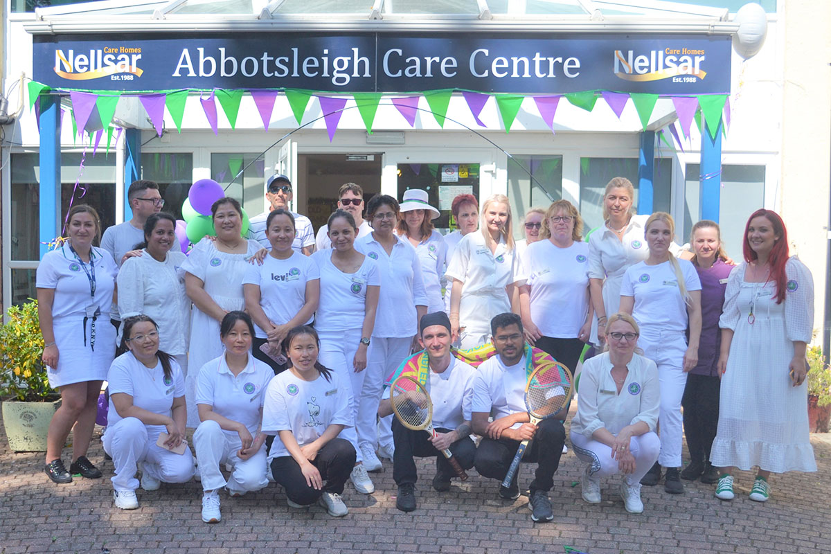 Abbotsleigh Care Home staff at their Wimbledon party