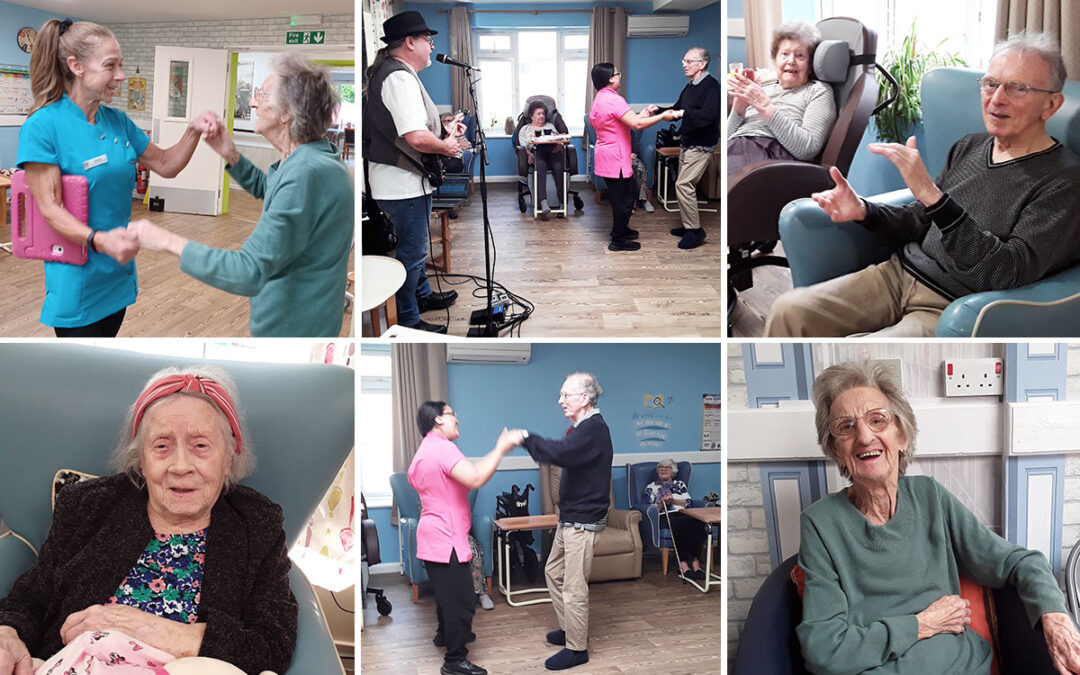 Lively music with Rob T at Abbotsleigh Care Home