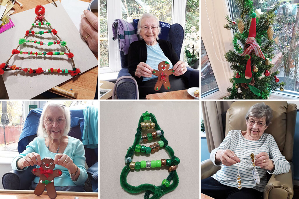 Abbotsleigh Care Home residents enjoying some festive arts and crafts