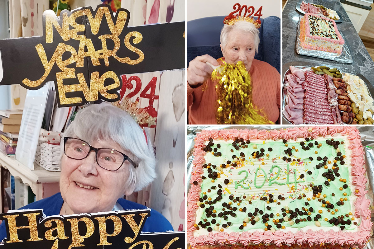 New Years fun and cake at Abbotsleigh Care Home 