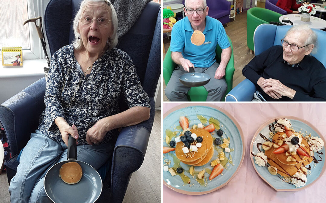 Pancake Day flipping at Abbotsleigh Care Home